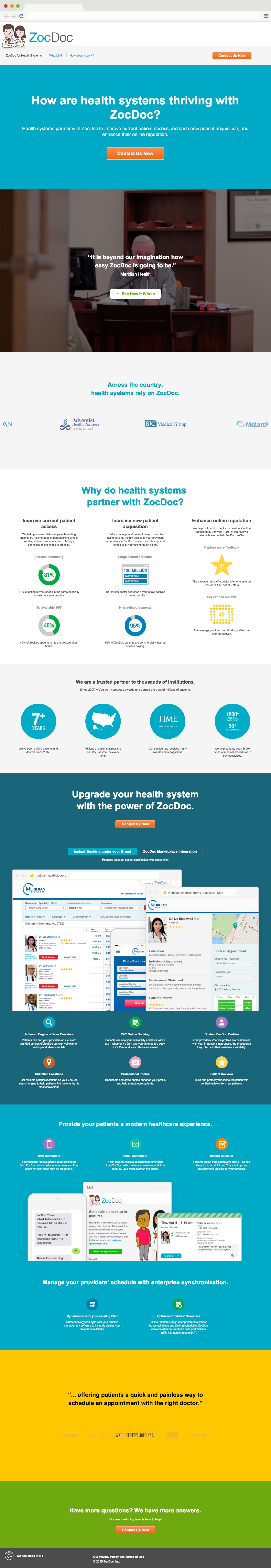 Zocdoc Webpage Screenshot